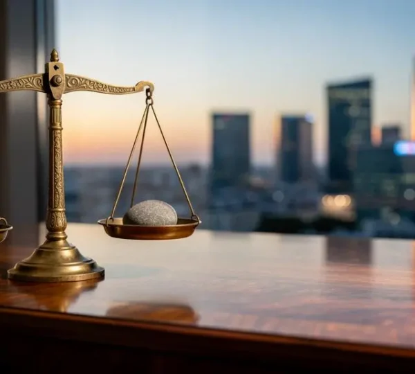 Une balance de precision en laiton posee sur un bureau, symbolisant la comparaison d'un rendement d'investissement a son juste indice de reference