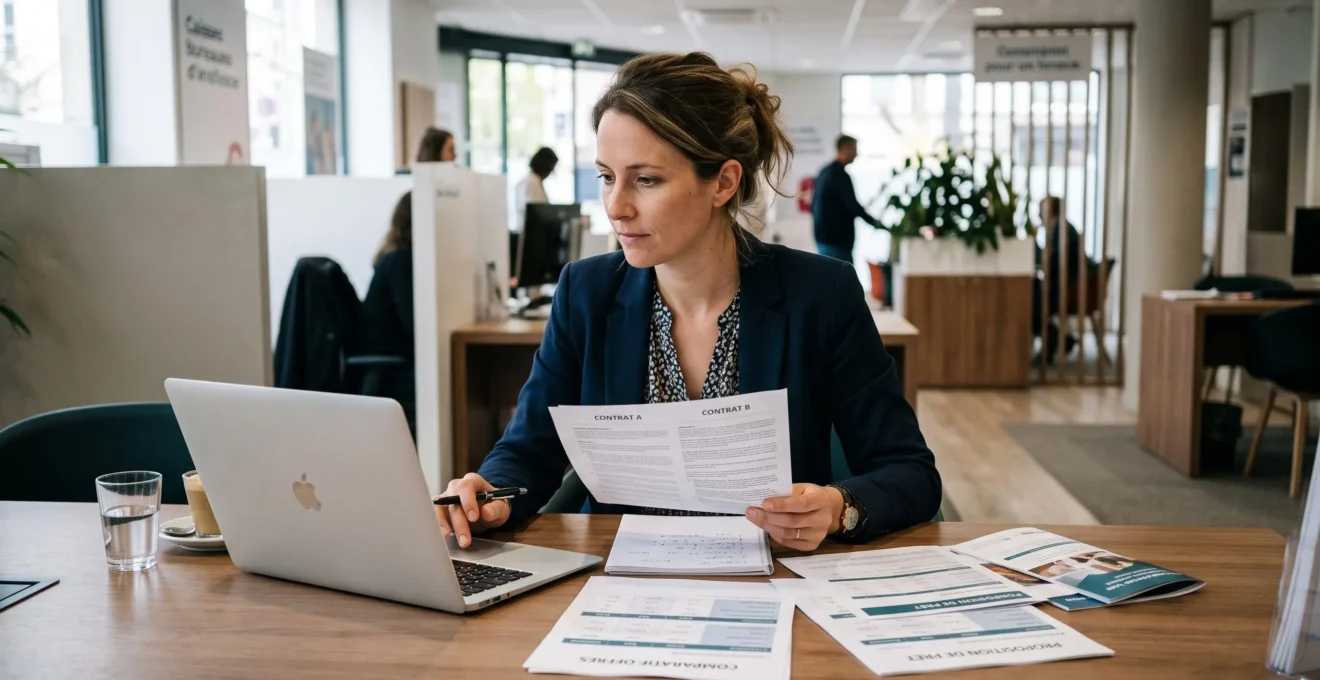Personne comparant plusieurs offres de banques traditionnelles françaises